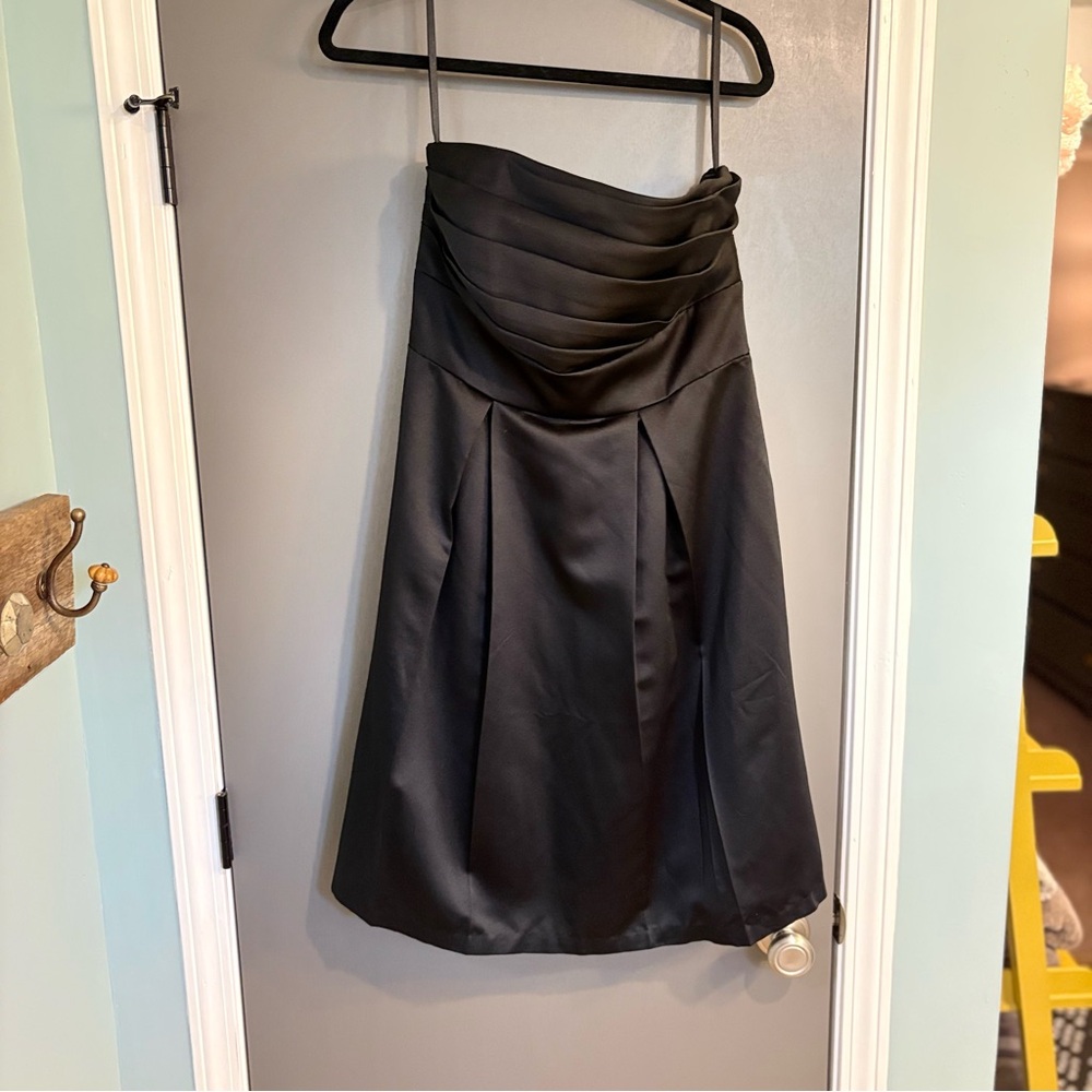 White House Black Market Black Strapless A-Line Dress